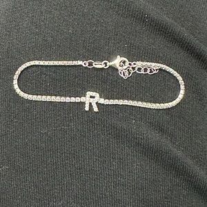 R initial tennis bracelet